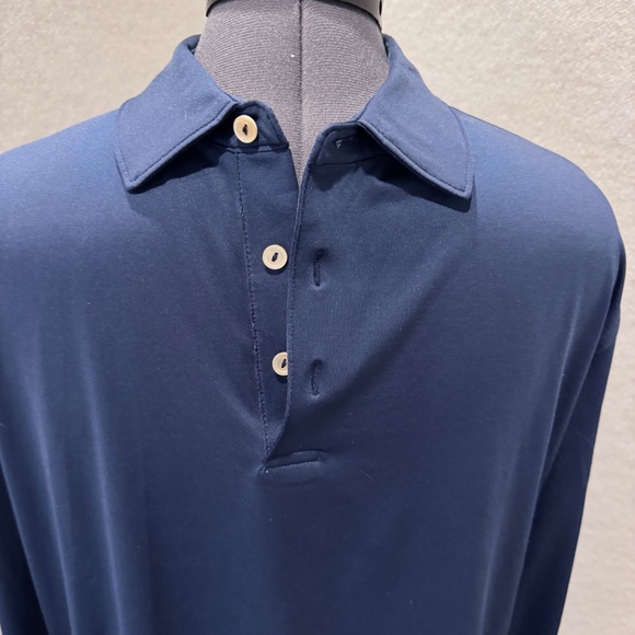 Peter Millar Navy Long Sleeved Polo Men's size Large - Picture 2 of 3